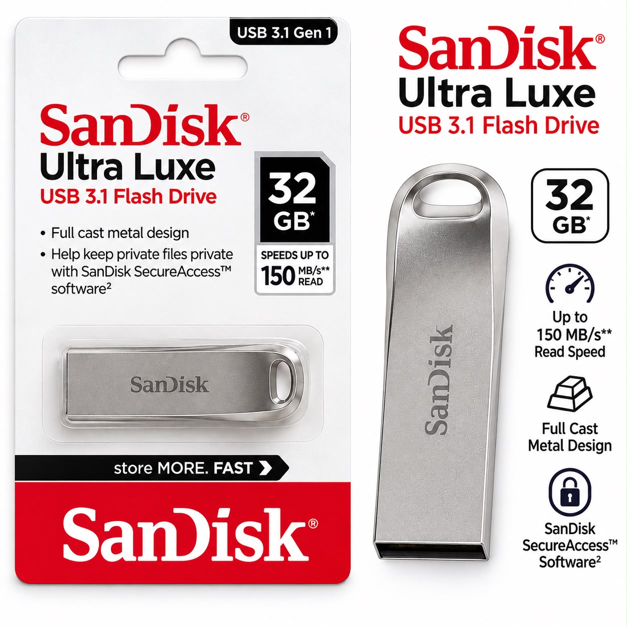 SanDisk Ultra Luxe USB 3.1 Flash Drive