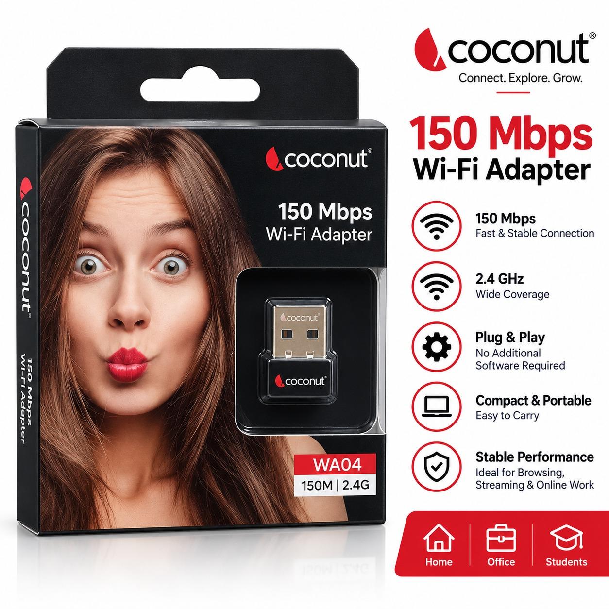 COCONUT WA04 150 Mbps Wi-Fi Adapter