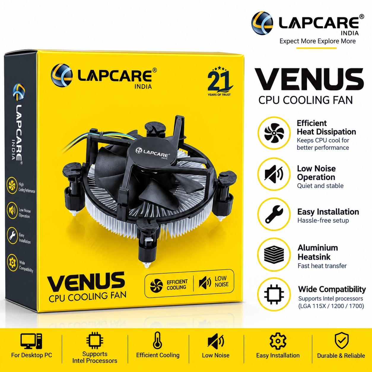LAPCARE VENUS CPU Cooling Fan