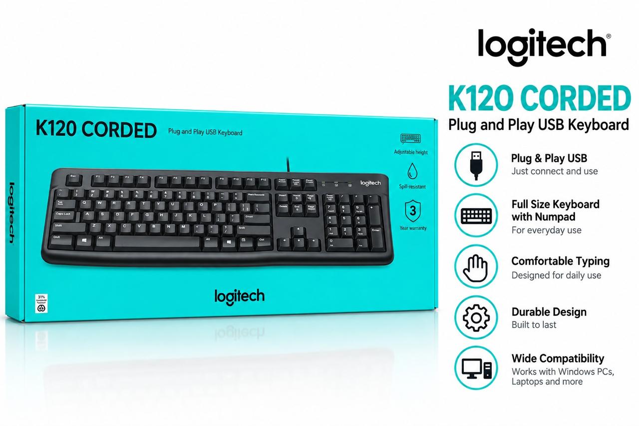 Logitech K120 Corded Keyboard