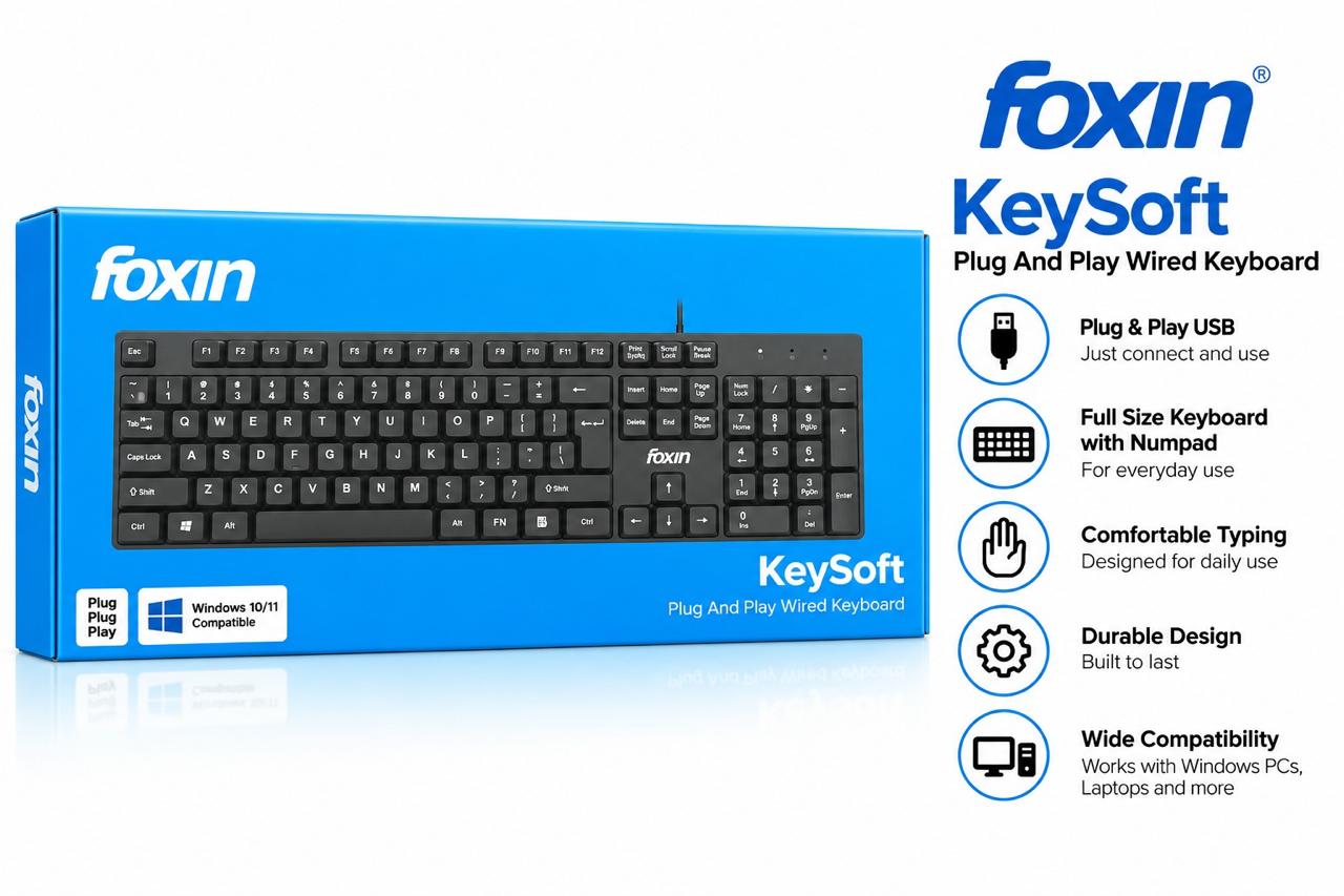 FOXIN KeySoft Wired USB Keyboard