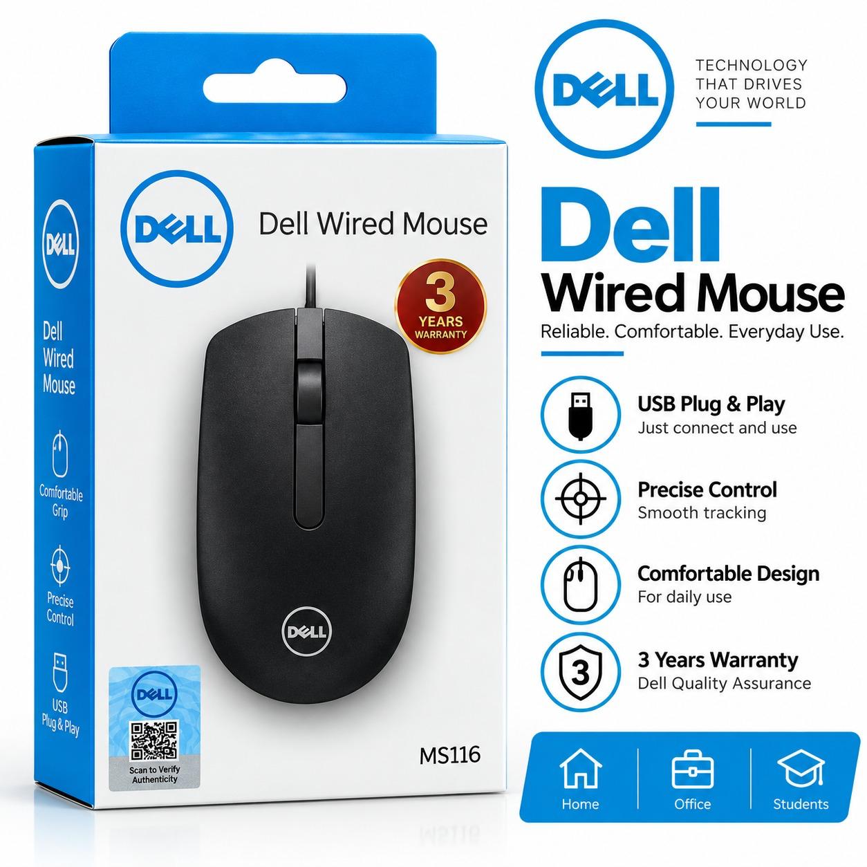 Dell MS116 Wired Mouse